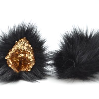 Black and Gold Sequin Ears