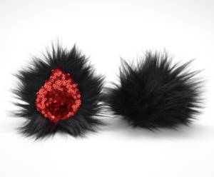Black Red Sparkle Ears